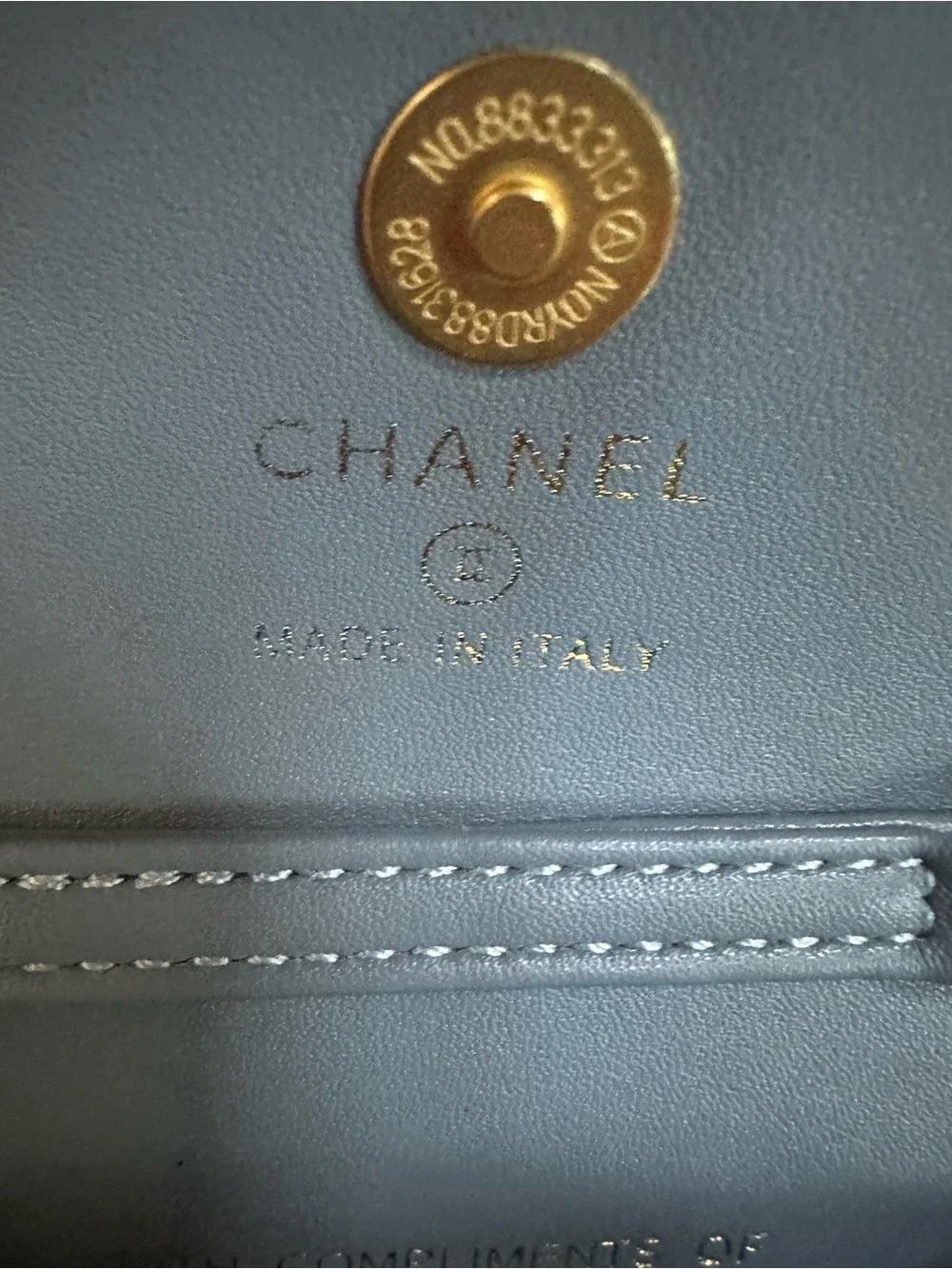 New Authentic CHANEL VIP Beauty Blue Denim Quilted Mini Crossbody bag purse Gold - Picture 6 of 15
